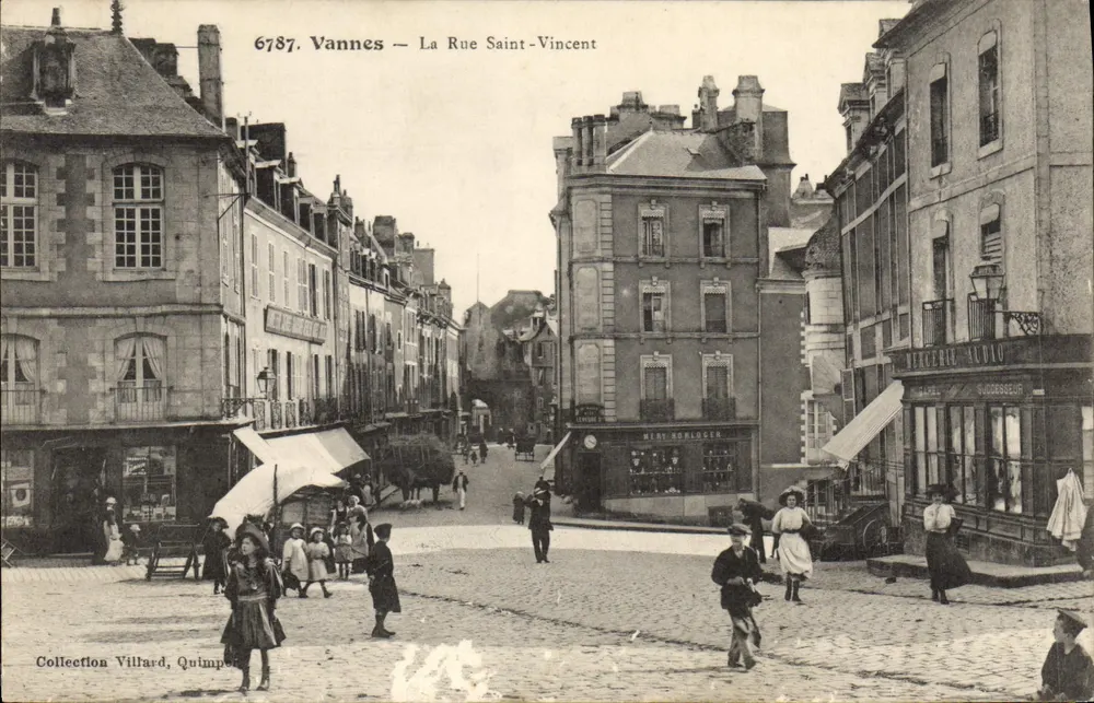 Vannes — A Rue Saint-Vincent — Coleção Villard, Quimper, n° 6787 - Frente