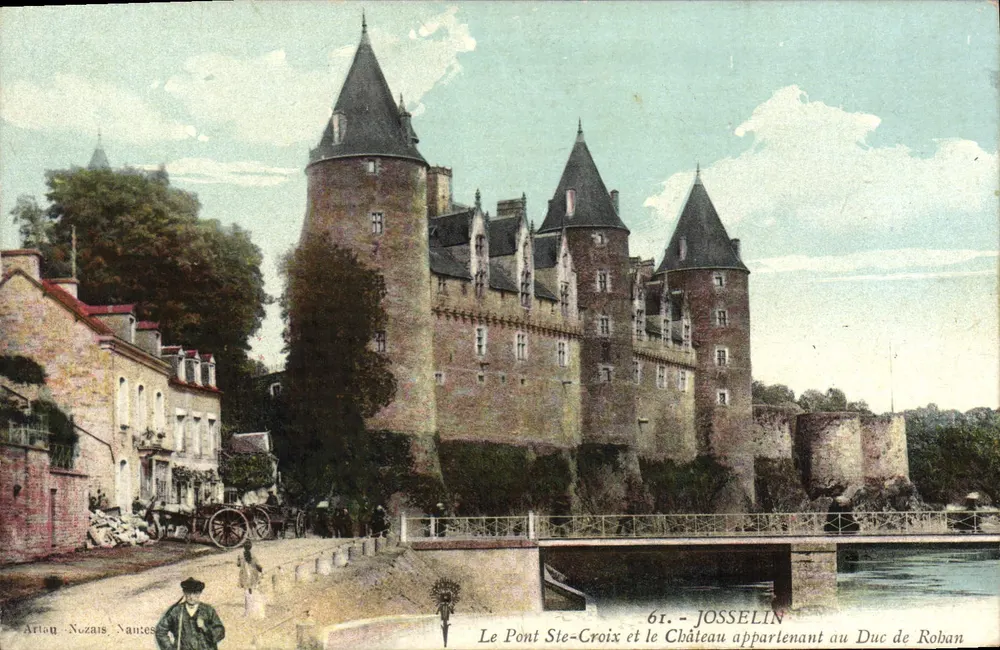 Die Ste-Croix-Brücke und das Schloss, das dem Herzog von Roban gehört — Josselin — Artou Nozaïs Nantes - Vorderseite
