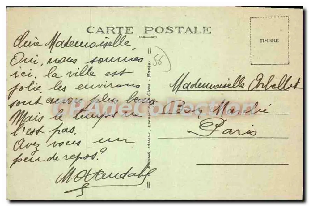 Pontivy — O Ponte Novo — editor Mottard, n° 63 - Verso