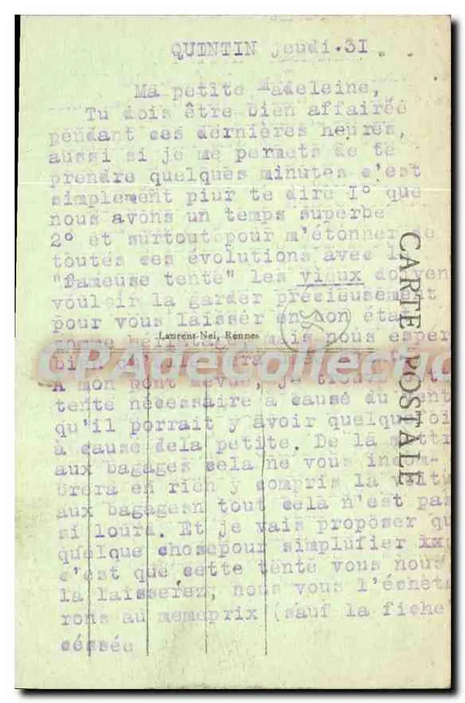 Pontivy — O Blavet e Caserne Clisson — Editor desconhecido, n° 58 - Verso