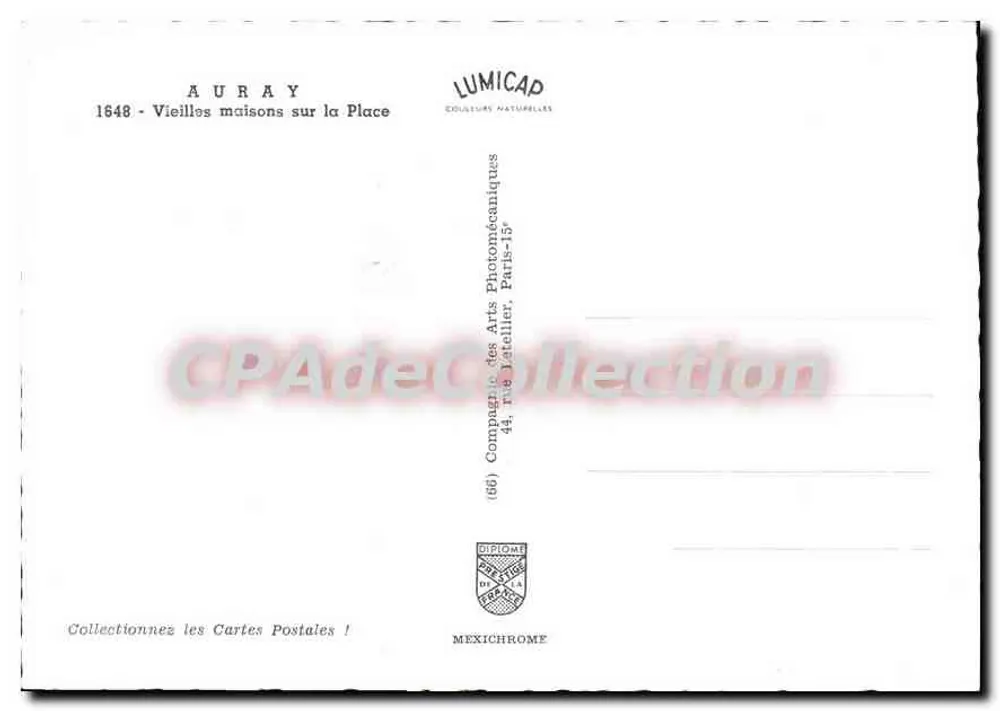 Auray — Oude huizen op de Place — Lumicap - Achterkant