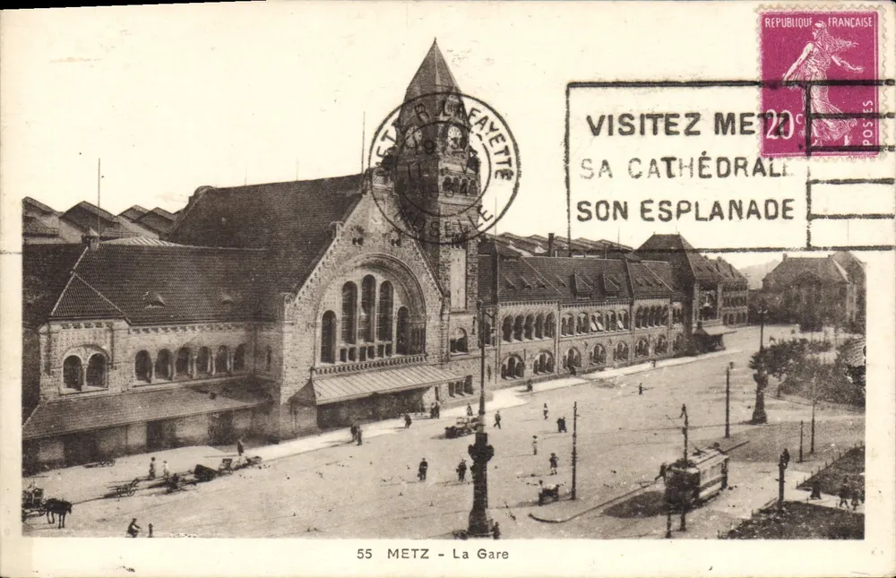 METZ - A Estação — vista da estação e da esplanada — Édition Ch. Fischer - Frente