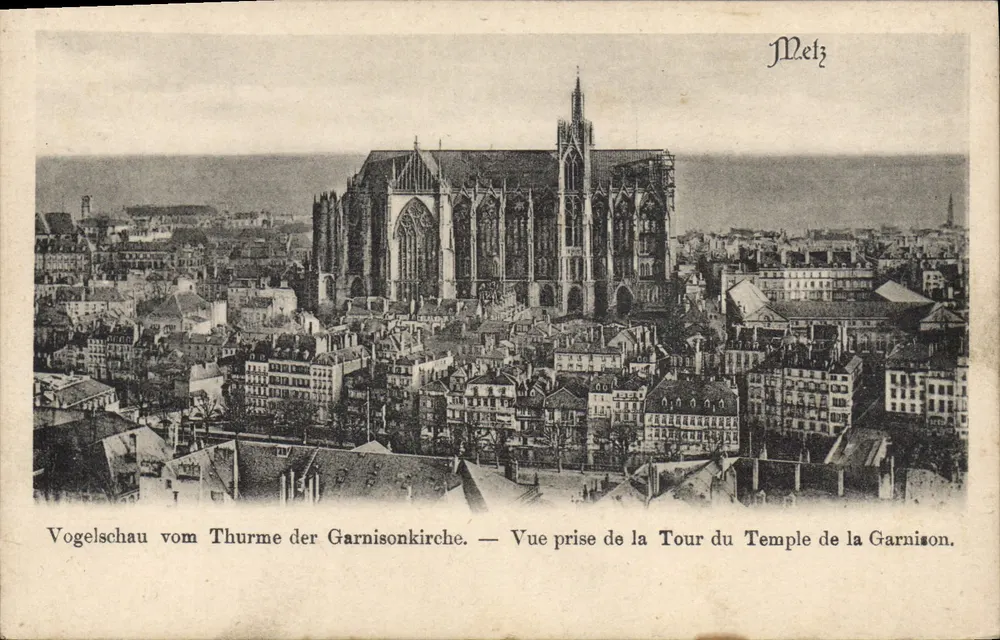 Ansicht von Metz — Turm des Tempels der Garnison — Verlag Dr. Walker, Kupferstecher, Metz - Vorderseite