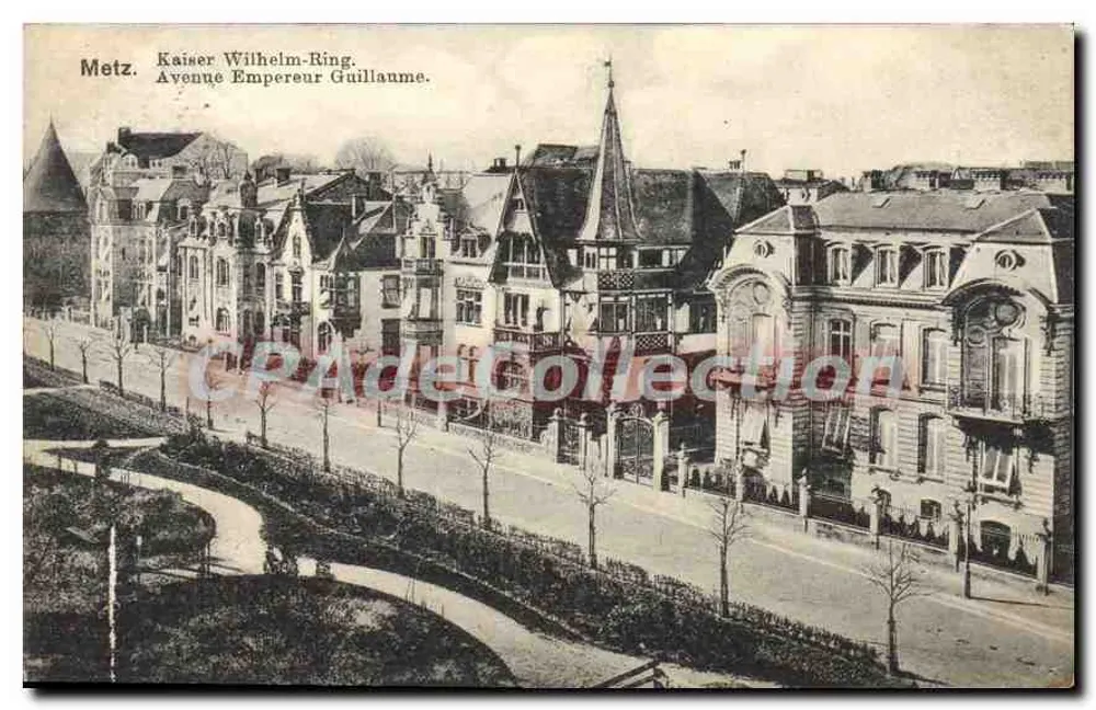 Metz — Kaiser Wilhelm-Ring / Avenue Empereur Guillaume — Postkarte Weltpostverein - Vorderseite