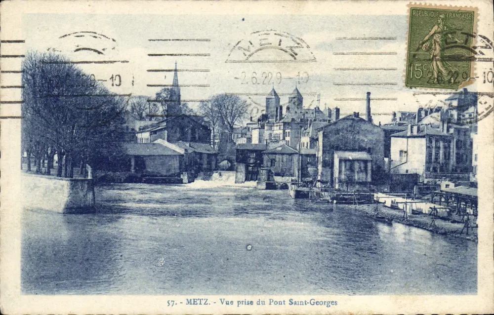 Metz - Ansicht vom Pont Saint-Georges — 57. - Verlag: Fort. Ch. Bergé, Metz - Vorderseite