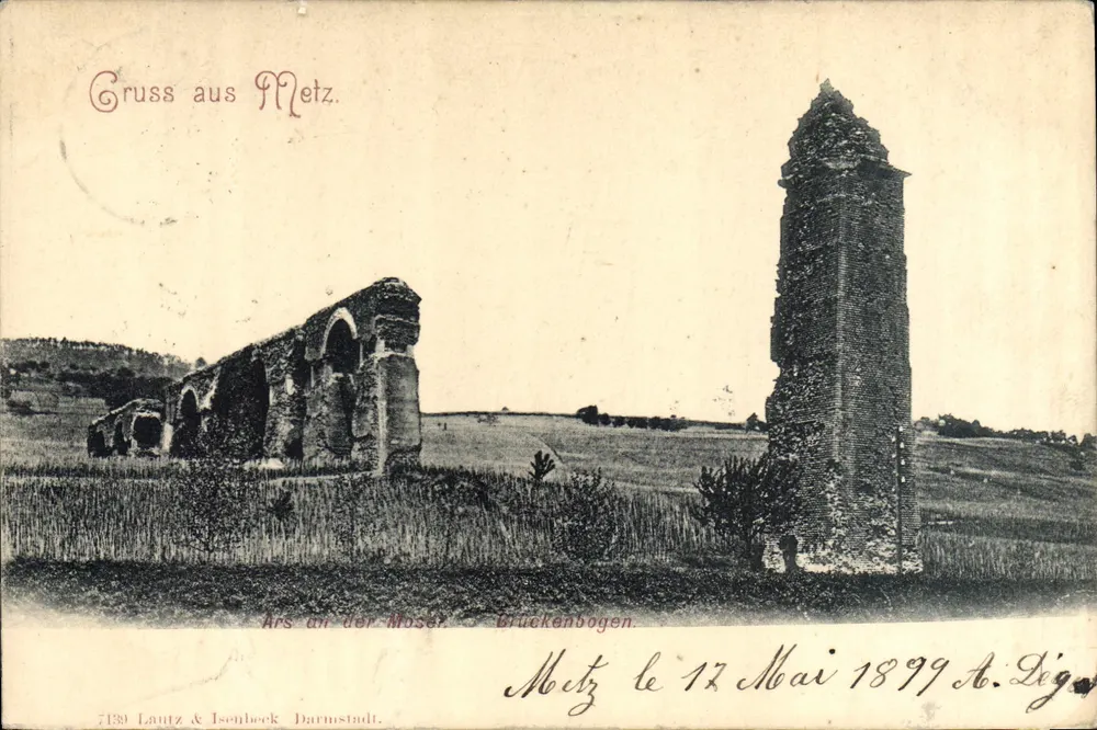 Ruínas de Metz — Arco e torre — Lautz & Isenbeck Darmstadt n°7139 - Frente