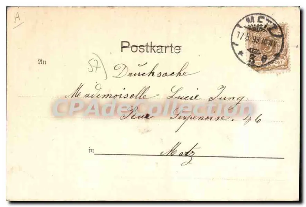 Ruínas de Metz — Arco e torre — Lautz & Isenbeck Darmstadt n°7139 - Verso