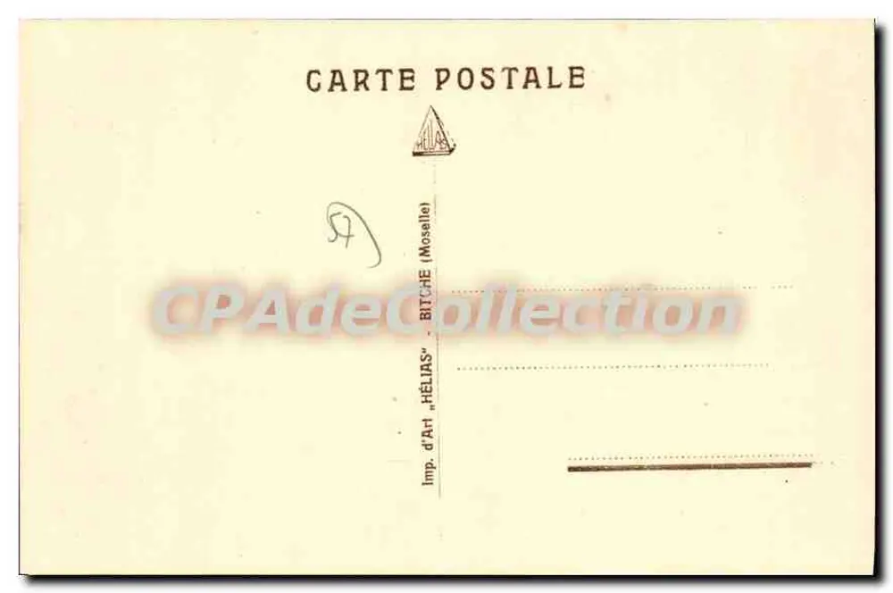 Bitche (Moselle) — A estação e a cidadela — Imp. d'Art "Hélias" - Verso