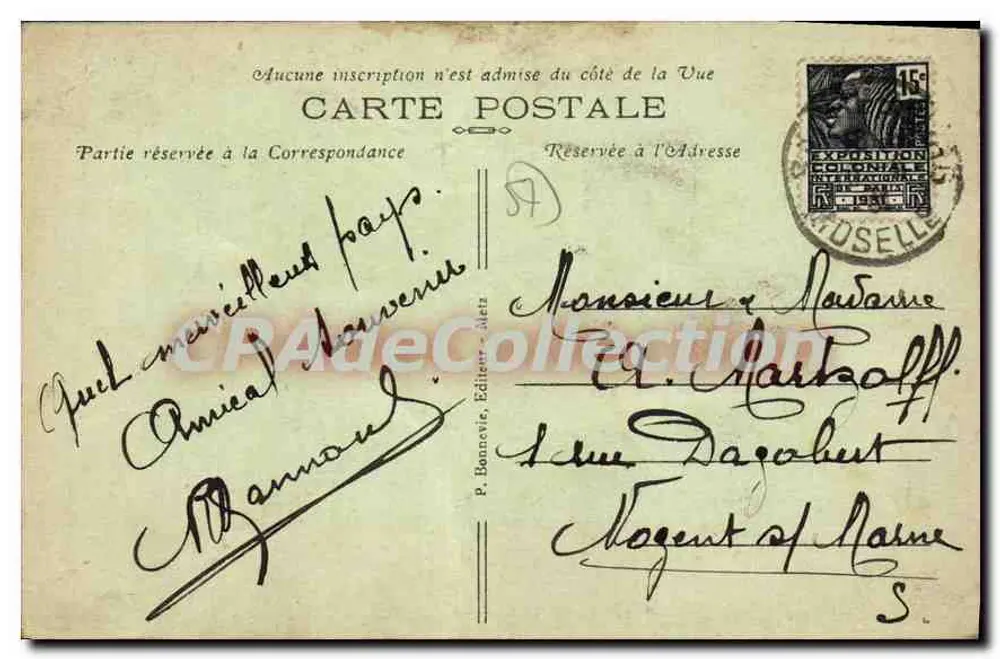 Sarrebourg — La Nueva Estación — P. Bonnevie, editor, n° 59 - Reverso