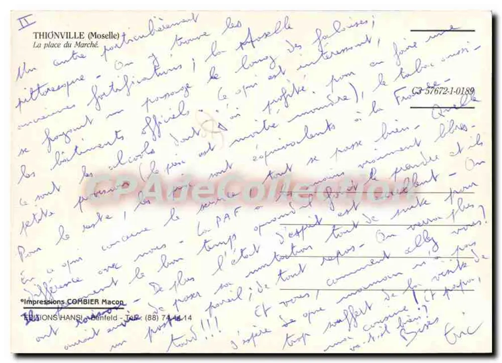 थियोनविल्ले — मार्केट प्लेस — हैंसी प्रिंट्स, मैकॉन - पीछे