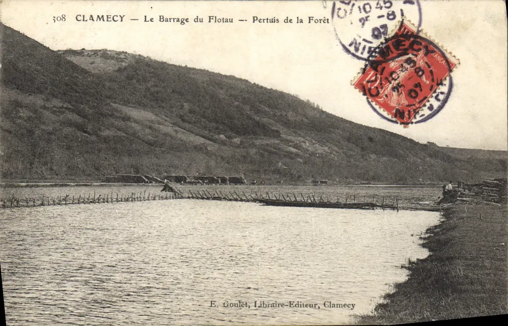 Clamecy — Der Flotau-Damm — Pertuis de la Forêt — E. Goulet, Buchhändler-Verleger, Clamecy - Vorderseite
