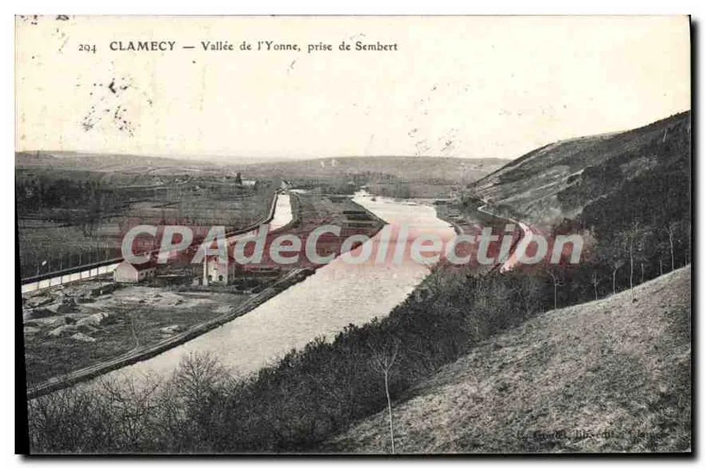Clamecy — Tal der Yonne, Aufnahme von Sembert — Verlag: L. Stowell, Buchhändler, Clamecy - Vorderseite
