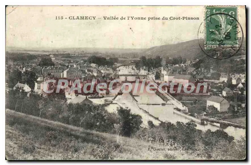Clamecy — Ansicht der Yonne-Tal von Crot-Pinson — E. Goulet, Verlag, Clamecy - Vorderseite