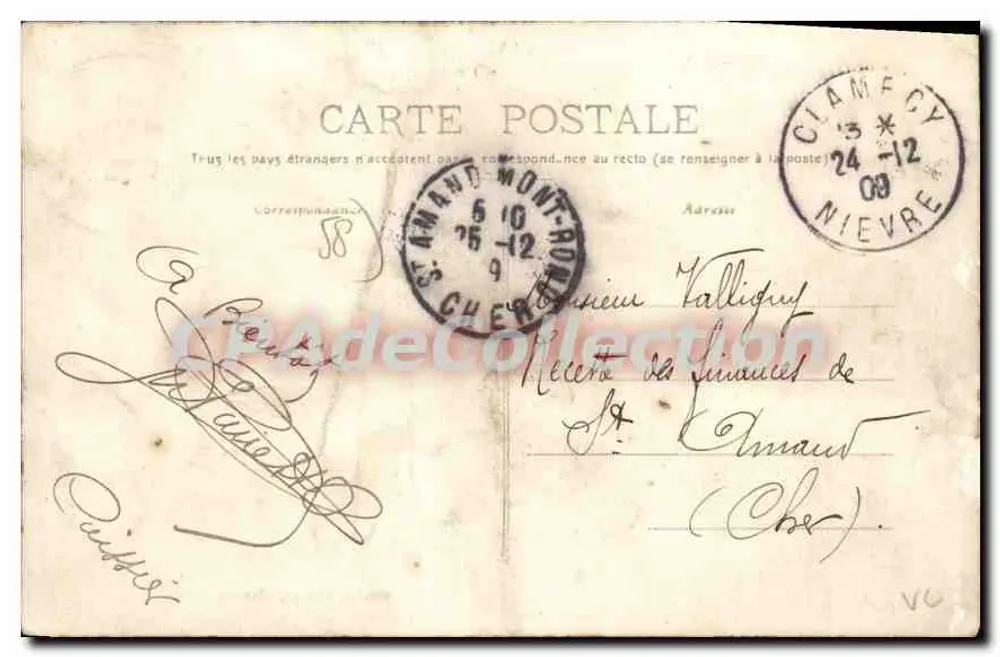 Clamecy — Ansicht der Yonne-Tal von Crot-Pinson — E. Goulet, Verlag, Clamecy - Rückseite