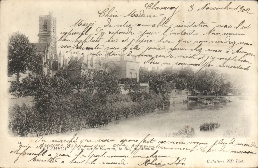 Clamecy — Ansicht des Beuvron, des Bief du Moulin — Collections ND Phot. n°14 - Vorderseite