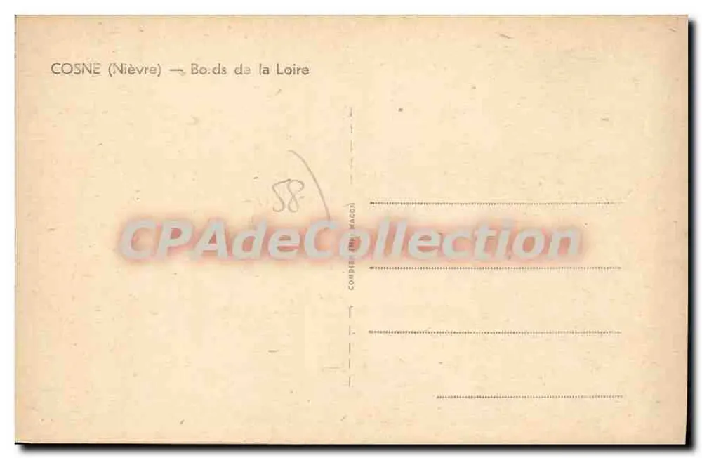 Cosne (Nièvre) — Margens do Rio Loire — Editor C. Mador - Verso