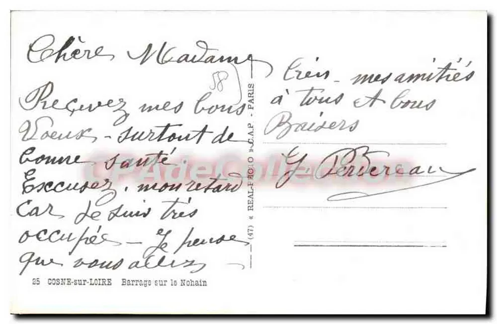 Staudamm am Nohain — Cosne-sur-Loire — Verlag C.A.P. Nr. (47) - Rückseite