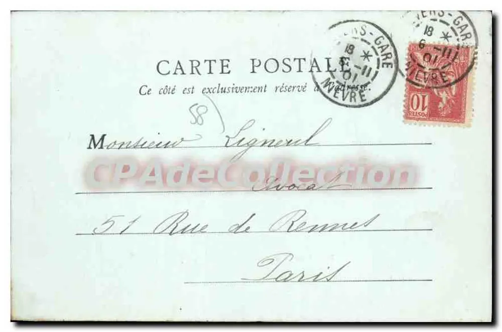 Hôtel de Ville — Nevers — B.F. Paris - Verso