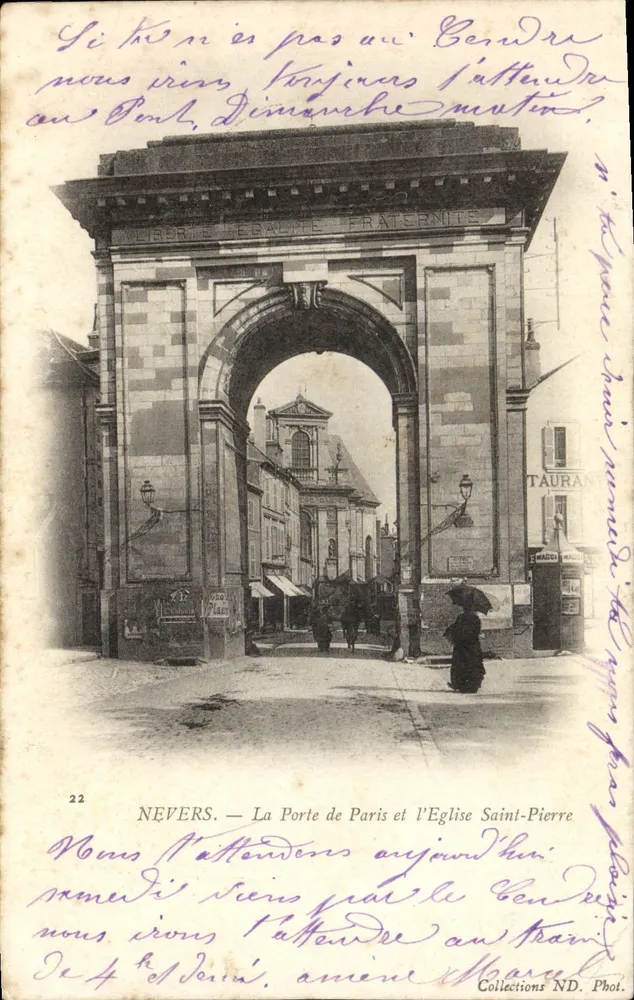Nevers — Die Pforte von Paris und die Kirche Saint-Pierre — Collections ND. Phot. n°22 - Vorderseite