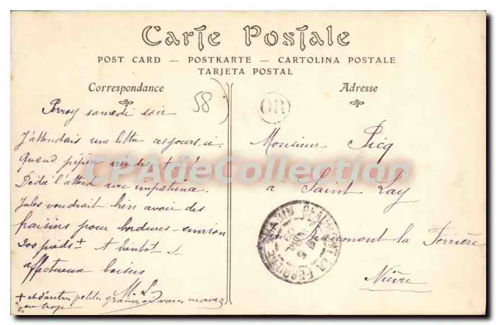 Donzy (Nièvre) — Castello di l'Epeau, Resti — Cartolina d'epoca de Collection - Verso