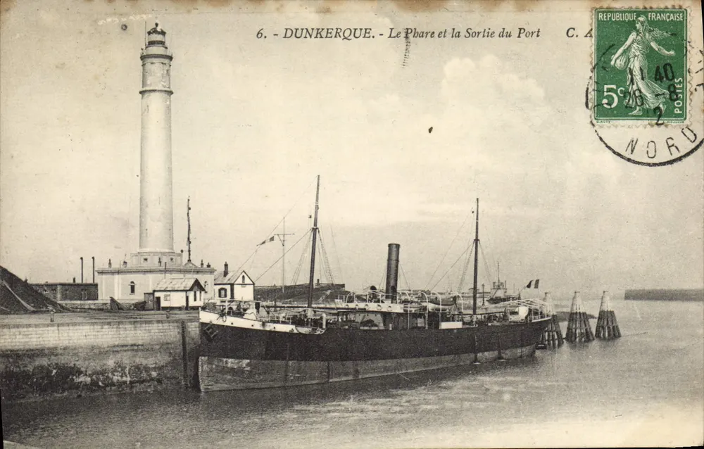 Dunkerque — De Wachttoren en de Uitgang van het Havengebied — C.A. n°6 - Voorkant