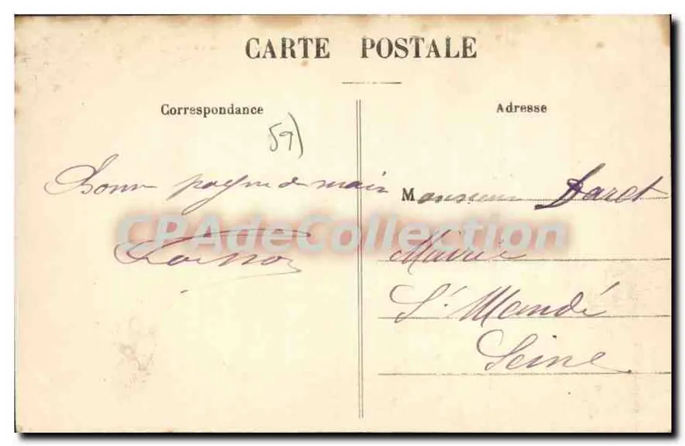 Dunkerque — De Wachttoren en de Uitgang van het Havengebied — C.A. n°6 - Achterkant