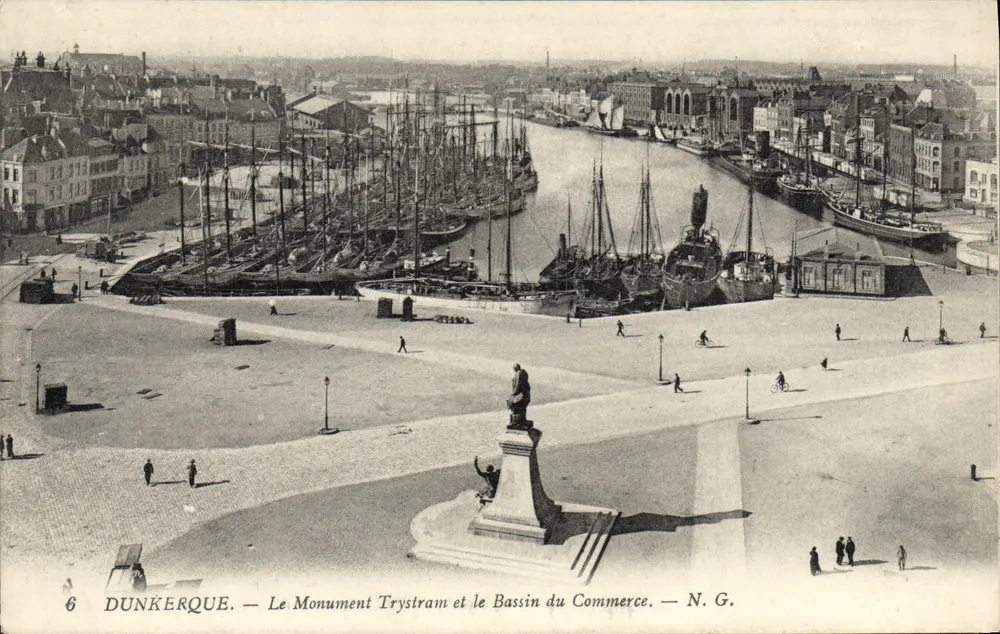 Dunkerque — El Monumento Trystram y el Muelle del Comercio — N.G. — n°6 - Anverso