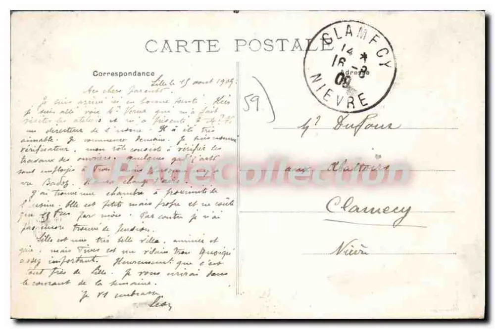 Lille - De Boulevard de la Liberté — E. C. uitgever, n° 69 - Achterkant