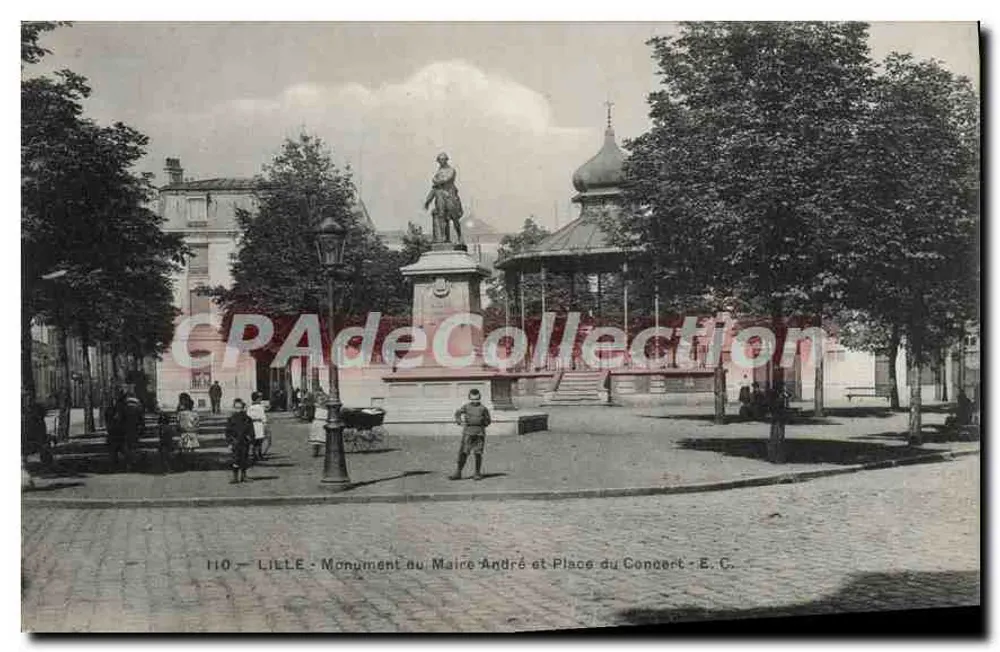 Lille — Denkmal des Bürgermeisters André und Place du Concert — E.C. Nr. 110 - Vorderseite
