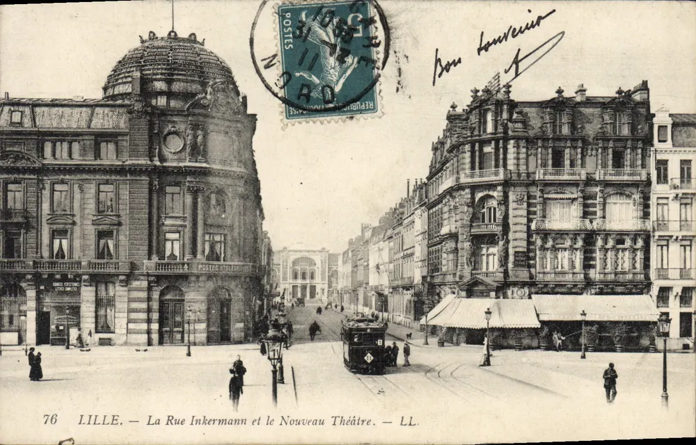 LILLE — Straße Inkermann und das Neue Theater — LL. — 76 - Vorderseite