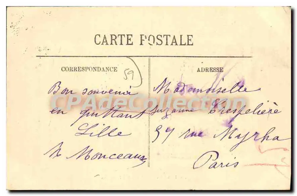 O Boulevard da Liberdade — Lille — E. Larnould, Malton Raoult, Rue Faidherbe - Verso