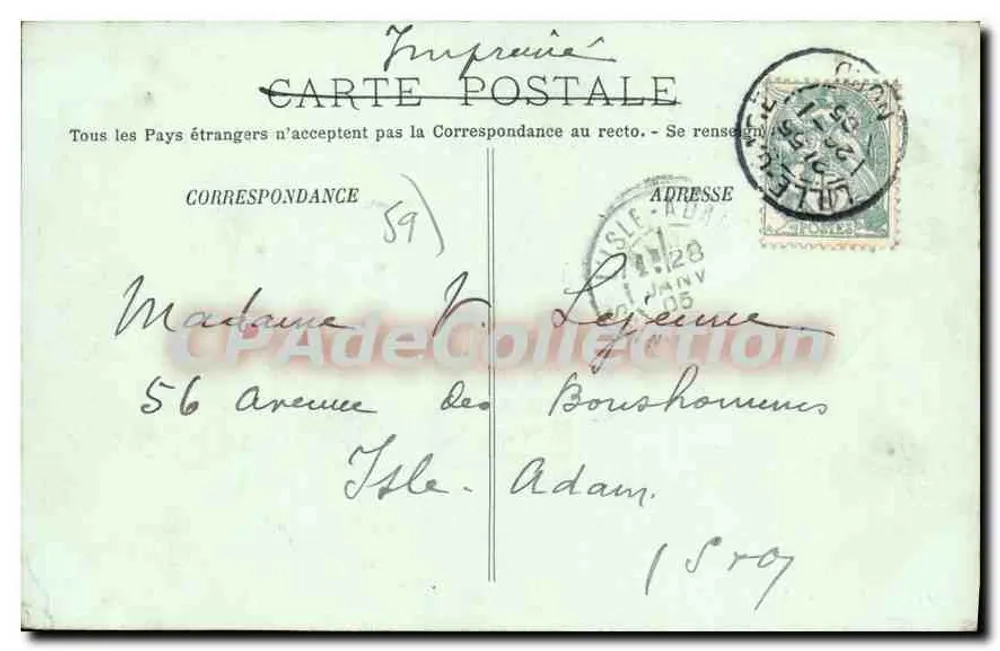 LILLE — A Estátua de Faidherbe e a Prefeitura — LL. - Verso