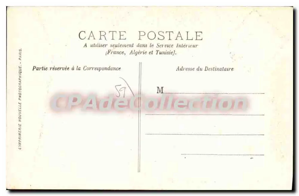 LILLE — A Grand'Place — LL. — L'Imprimerie Nouvelle Photographe, Paris - Verso