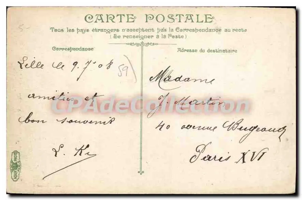 LILLE • O palácio de Justiça e a Deule — CPAdeCollection - Verso