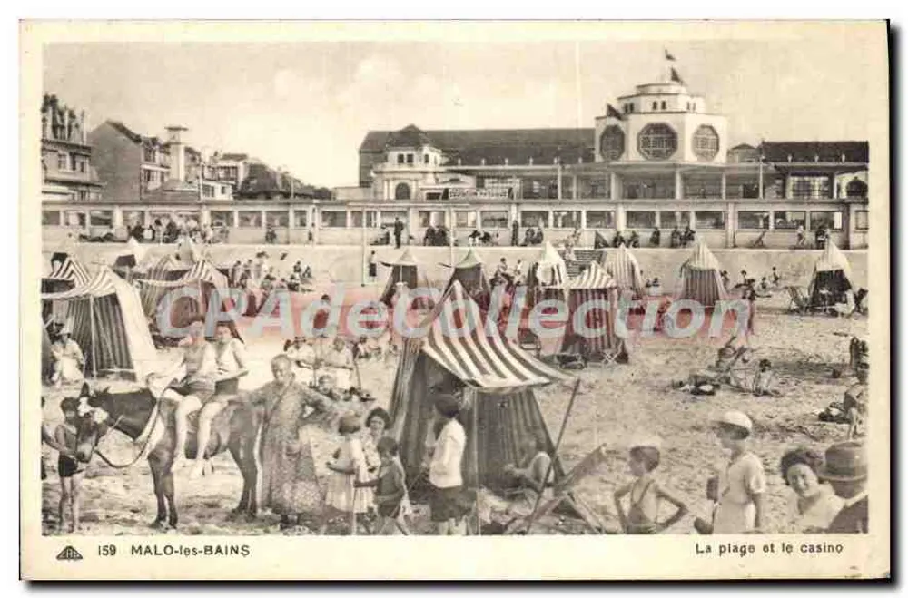Malo-les-Bains — Die Strandpromenade und das Casino — Cie des Arts Photomécaniques, Straßburg - Vorderseite