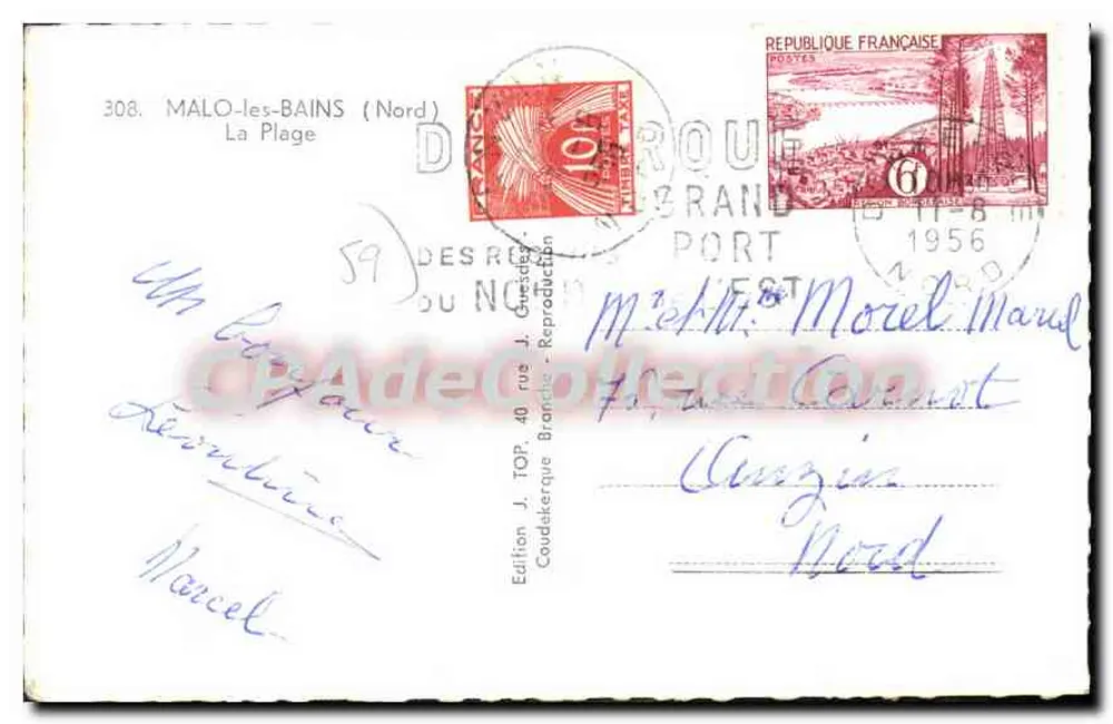 Malo-les-Bains — praia animada — Edição J. TOP, n°308 - Verso