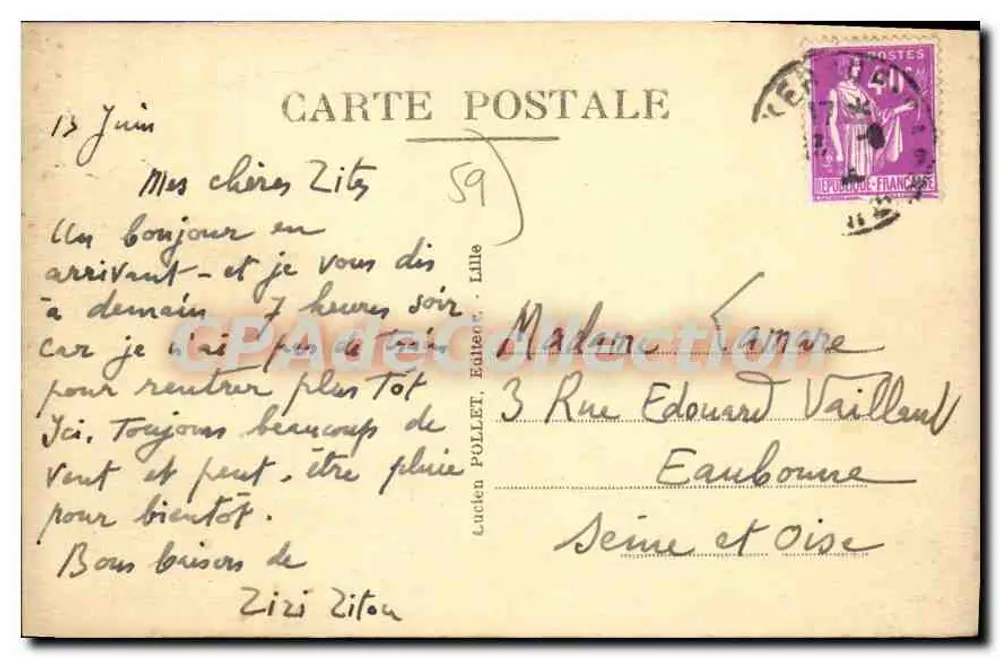 MALO-LES-BAINS - Digue promenade e a praia — L.P. 64, editor LUCKEN POLLET, Lille - Verso