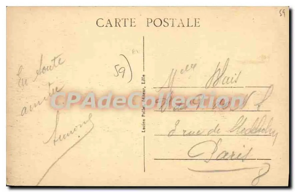 Cambrai - O Hotel de Ville — editor desconhecido, n° 27 - Verso