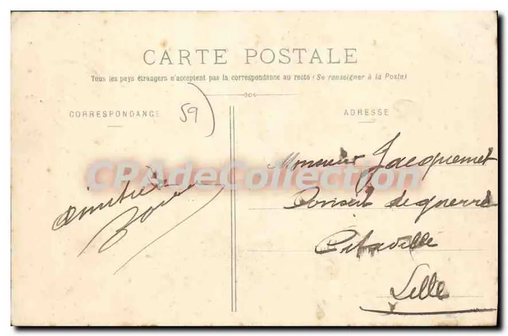 Cassel (Nord) - Straße de Bergues und Mont des Récolets — M. Bulteau, Fotograf-Verleger, Armentières - Rückseite