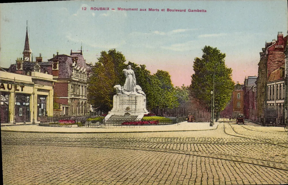 Roubaix — Monument aux Morts en Boulevard Gambetta — Uitgave A. B. Roubaix - Voorkant