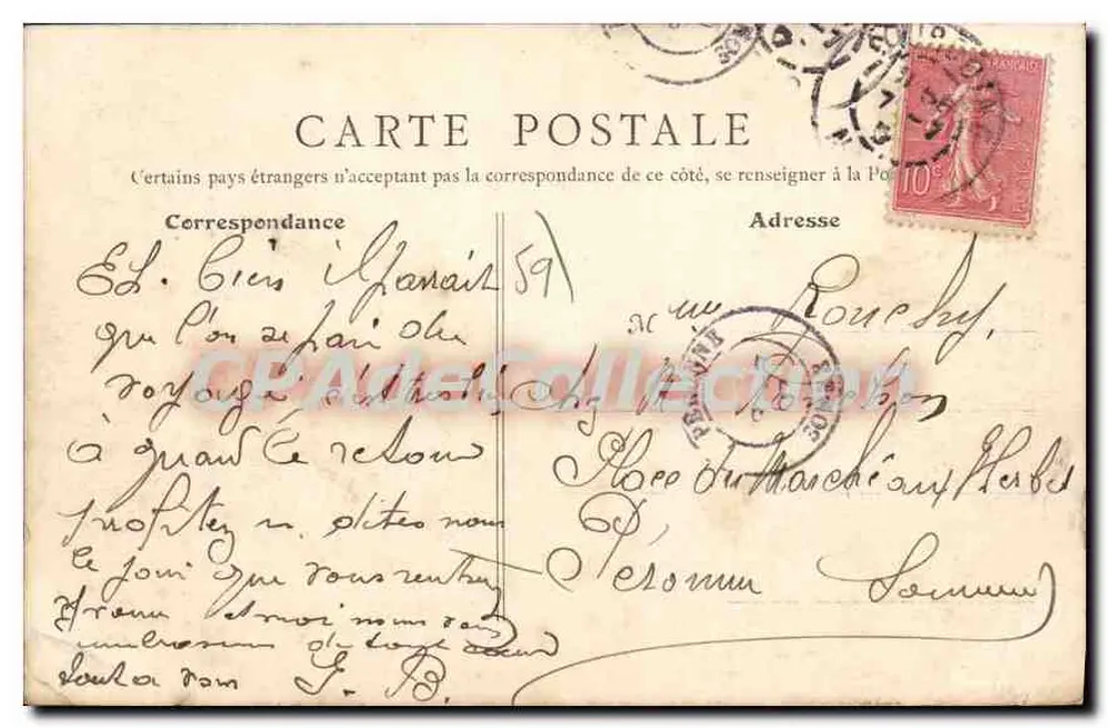 Tourscoing (Nord) — Grande Place und Rue de Lille — B. F., Paris 28 - Rückseite