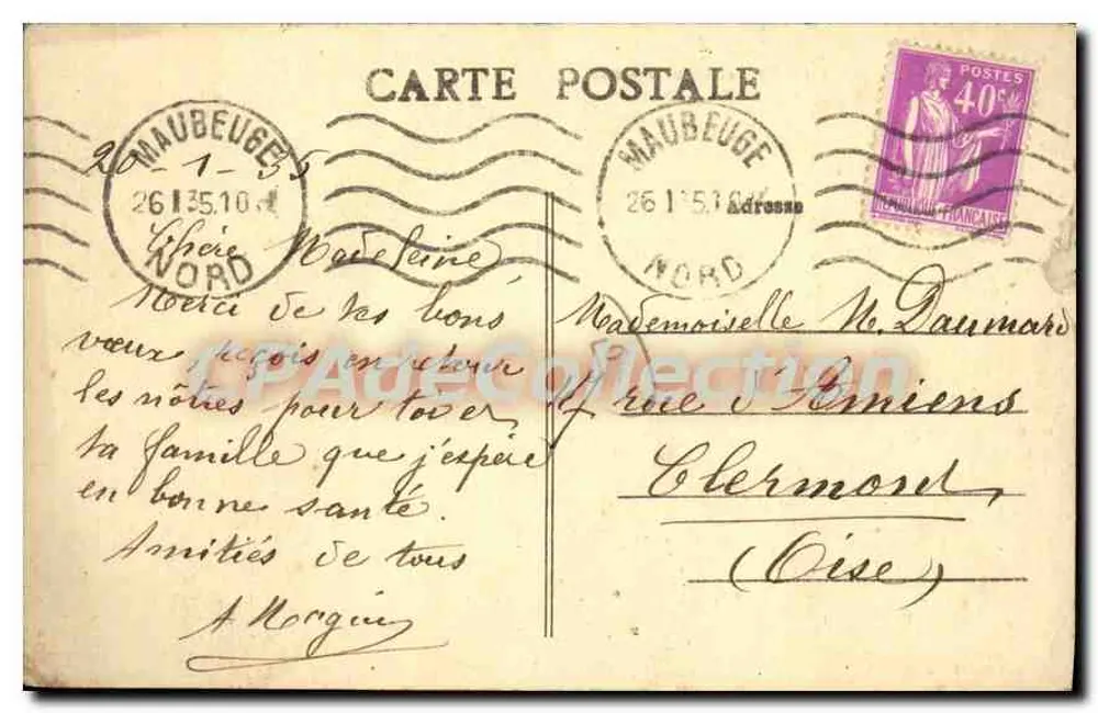 Maubeuge — Die Kirche und Place d'Armes — Verlag L. Couture Hautmont - Rückseite