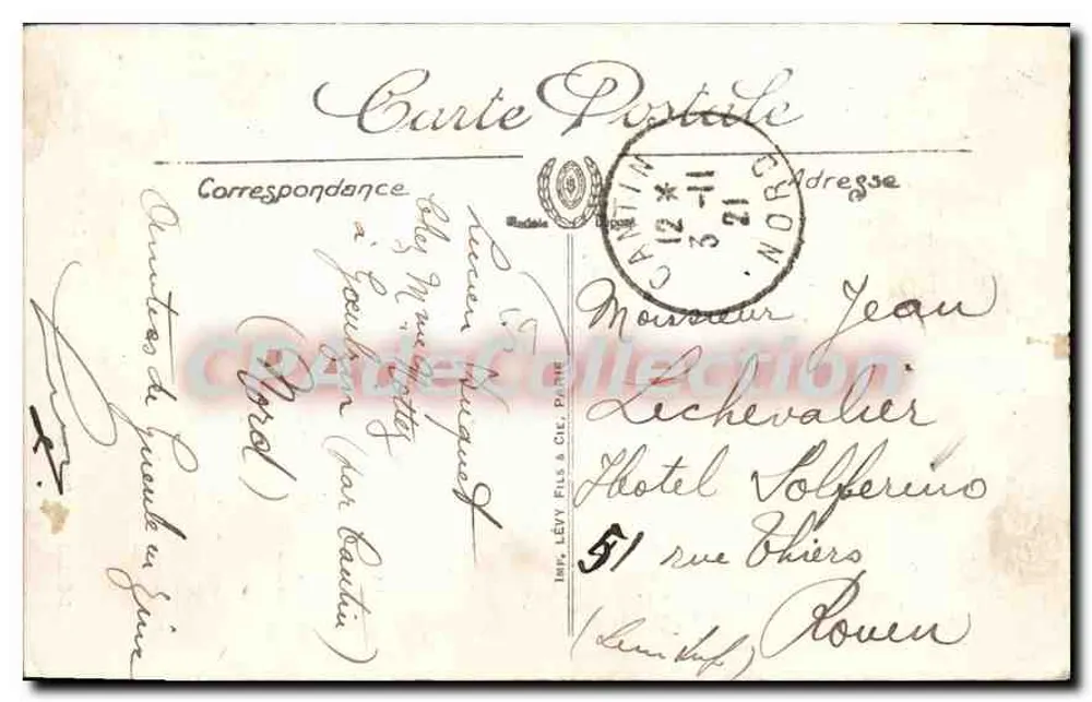 Douai — A Prefeitura — P. Cordier, Tabacs, Douai - Verso
