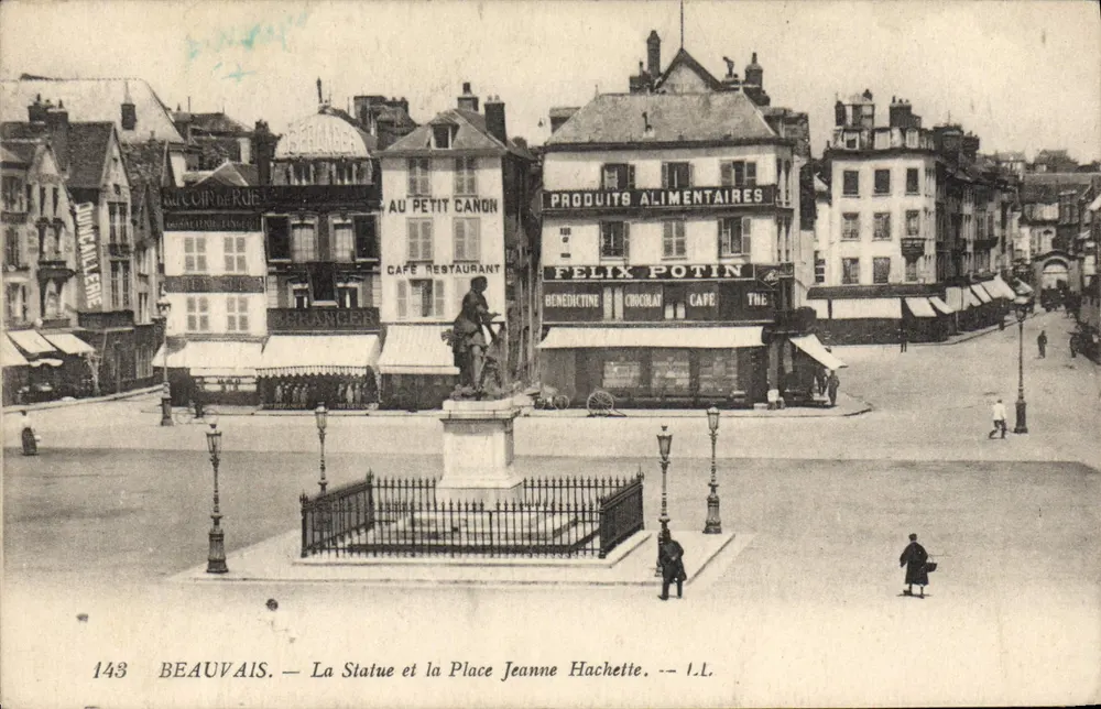 Beauvais — Die Statue und Place Jeanne Hachette — I.L. - Vorderseite