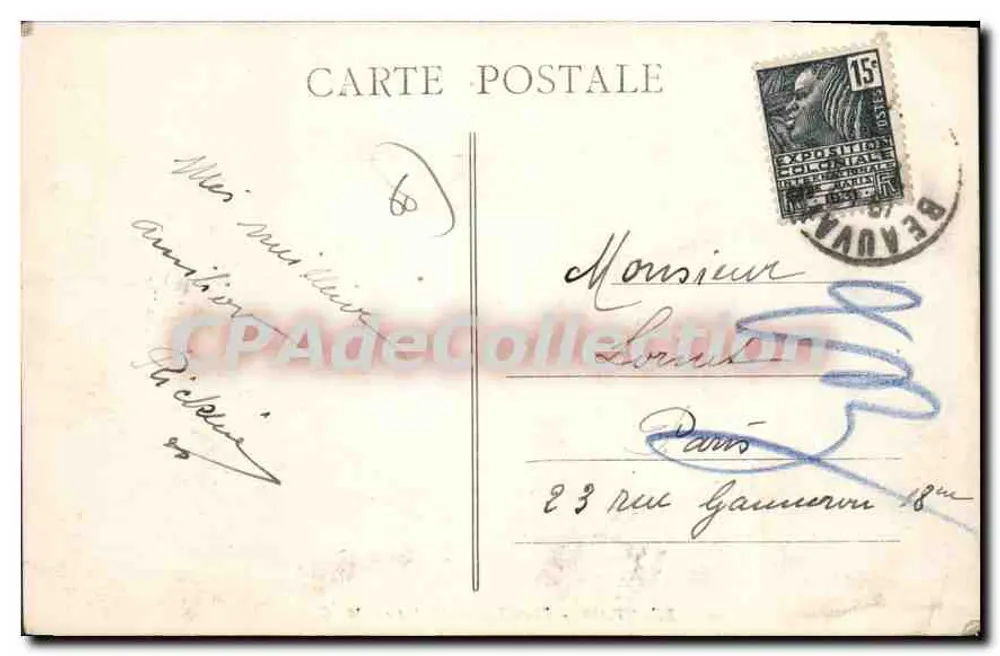 Beauvais - Place Jeanne Hachette — vista da catedral — M. G. n°66 - Verso