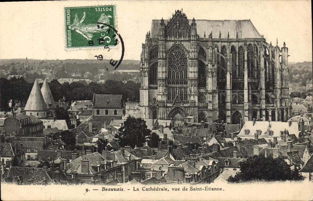 Beauvais — Die Kathedrale, Ansicht von Saint-Étienne — Künstleredition, Vve G. et F. - Vorderseite