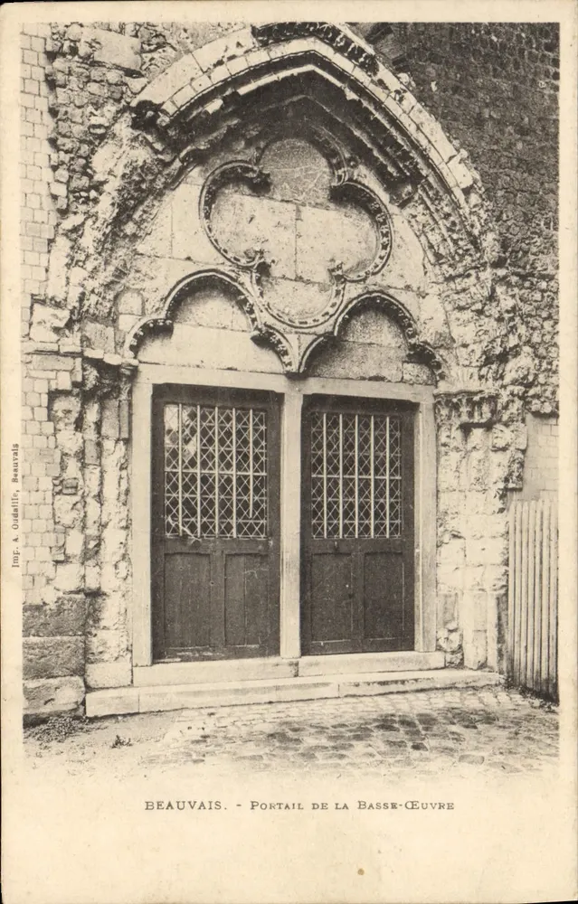 Beauvais — Portal da Basse-Œuvre — Imp. A. Oddéllis, Beauvais - Frente