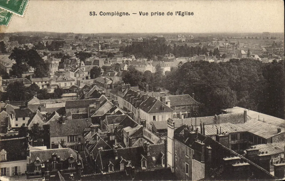 Compiègne — Vista tirada da Igreja — Coleção Rei - Frente