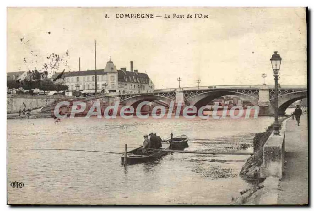 Compiègne — O Ponte da Oise — Editor B.P.D. n°8 - Frente