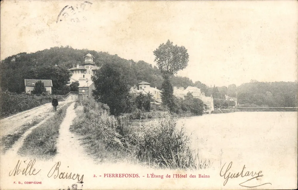 Pierrefonds - L'Étang de l'Hôtel des Bains — F. D., Compiègne, n°2 - Voorkant